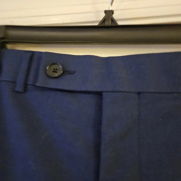 Claiborne Mens Flat Front Wool Blend Navy Blue Dress Pants. 38x22 - Picture 3 of 8
